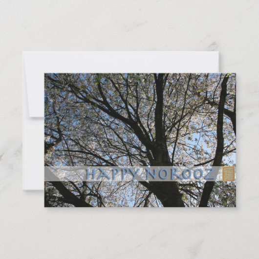 Happy Norooz Cherry Blossom Tree Invitation Kaart (Voorkant)