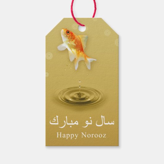Happy Norooz Fish - Perzisch Nieuwjaar Gift Label Cadeaulabel (Voorkant)