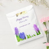 Happy Norooz Paars Blue Pink Hyacinth Flowers Bedankzakje (Gezegeld)
