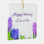 Happy Norooz Paars Blue Pink Hyacinth Flowers Keramisch Ornament (Rechts)