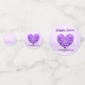 Happy Norooz Paarse Hyacinth Heart Lovely Bouquet Confetti (Voorkanten)