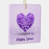 Happy Norooz Paarse Hyacinth Lovely Heart Bouquet Keramisch Ornament (Rechts)