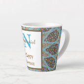 Happy Norooz Persian Nieuwjaar Monogram Initiaal Latte Mok (Rechterhoek)