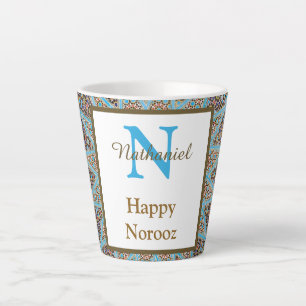 Happy Norooz Persian Nieuwjaar Monogram Initiaal Latte Mok