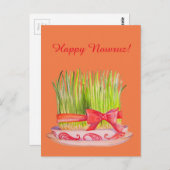 Happy Norooz Sabzeh Briefkaart (Voorkant / Achterkant)