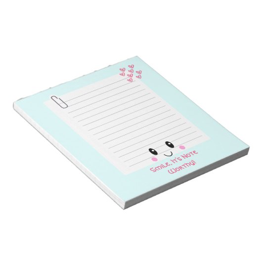 Happy Notes Blue: Kawaii Notitieblok (Schuin)