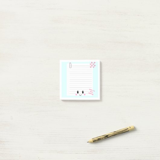 Happy Notes Blue: Kawaii Sticky Notes (Op bureau)