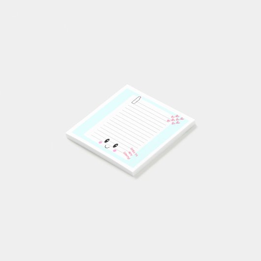 Happy Notes Blue: Kawaii Sticky Notes (Schuin)