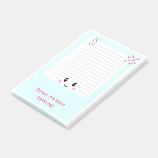 Happy Notes Blue: Kawaii Sticky Post-It-Notes (Schuin)