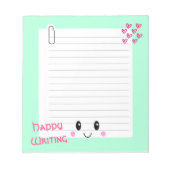 Happy Notes Green: Kawaii Notitieblok (Voorkant)