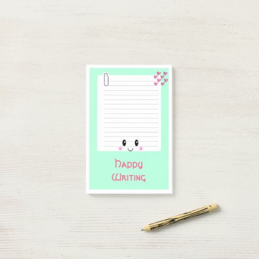 Happy Notes Green: Kawaii Post -It Notes (Op bureau)