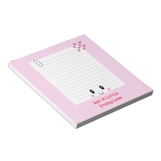 Happy Notes Pink: Kawaii Notitieblok (Schuin)