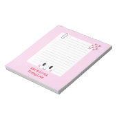 Happy Notes Pink: Kawaii Notitieblok (Linkerzijde)