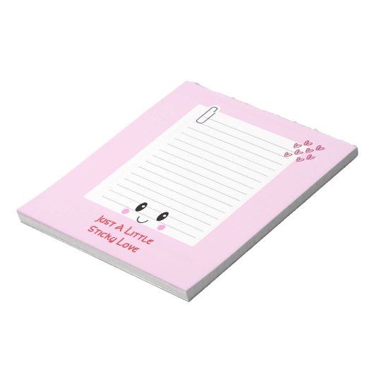 Happy Notes Pink: Kawaii Notitieblok (Linkerzijde)