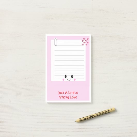 Happy Notes Pink: Kawaii Sticky Notes (Op bureau)