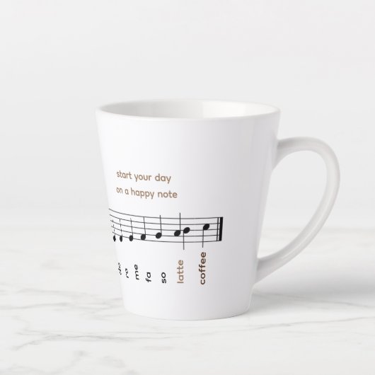 Happy Notes re Mi Latee Music Note Persoonlijk Latte Mok (Rechts)