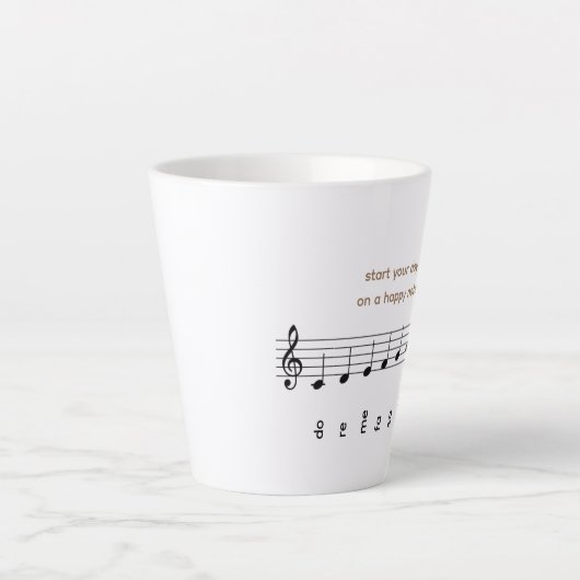Happy Notes re Mi Latee Music Note Persoonlijk Latte Mok (Voorkant)