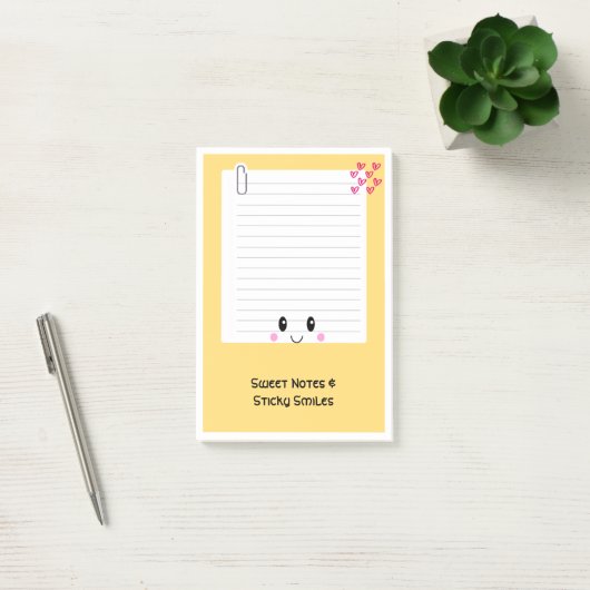 Happy Notes Sinaasappel: Kawaii Sticky Post -It No (Kantoor)