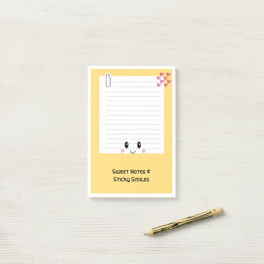 Happy Notes Sinaasappel: Kawaii Sticky Post -It No (Op bureau)