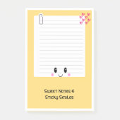 Happy Notes Sinaasappel: Kawaii Sticky Post -It No (Voorkant)