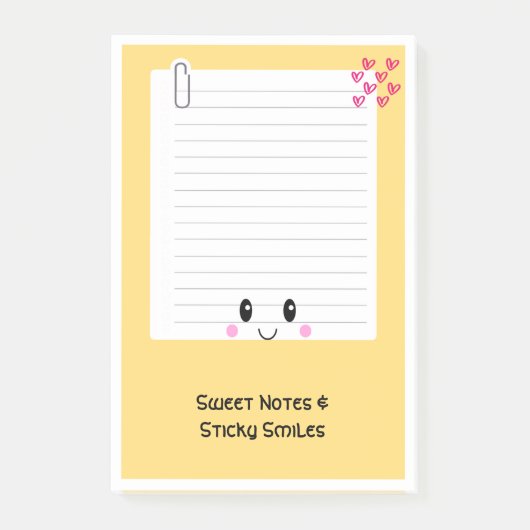 Happy Notes Sinaasappel: Kawaii Sticky Post -It No (Voorkant)