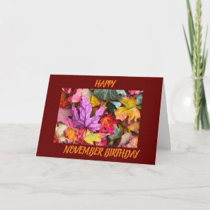 HAPPY "NOVEMBER BIRTHDAY" BEAUTUFL AUTUMN BIRTHDAY FEESTDAGEN KAART