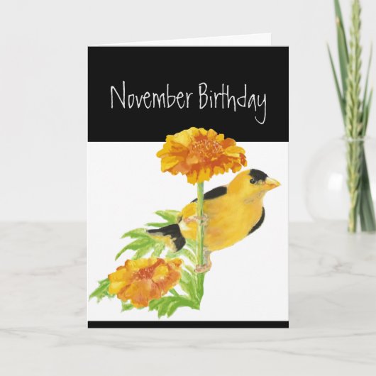 Happy November-dag Humor Garden Bird Art Feestdagen Kaart (Voorkant)
