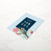 Happy Nowruz Blue Songbird Folie Briefkaart (Gedraaid)