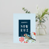 Happy Nowruz Blue Songbird Folie Briefkaart (Staand Voorkant)