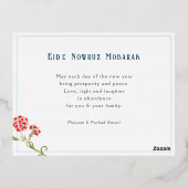 Happy Nowruz Blue Songbird Folie Briefkaart (Achterkant)