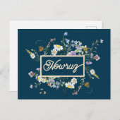 Happy Nowruz Floral Briefkaart (Voorkant / Achterkant)