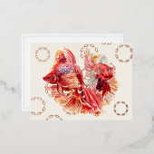 Happy Nowruz Goldfish & Bubbles Folie Briefkaart (Voorkant / Achterkant)