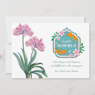 Happy Nowruz  Lily Pink Invitation Kaart