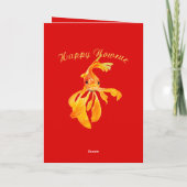 Happy Nowruz Persian New Year Goldfish Isolated Kaart (Achterkant)