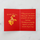 Happy Nowruz Persian New Year Goldfish Isolated Kaart (Binnen)