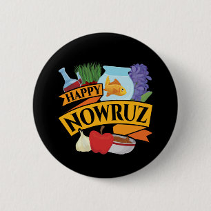 Happy Nowruz Persian Nieuwjaar Ronde Button 5,7 Cm