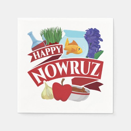 Happy Nowruz Persian Nieuwjaar Servet (Voorkant)