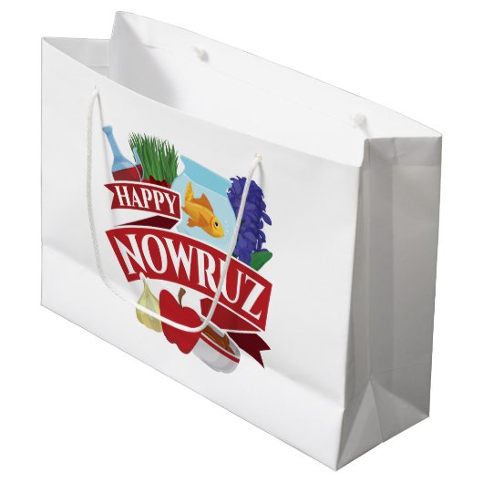 Happy Nowruz Persian nieuwjaarsfeestdag Groot Cadeauzakje (Voorkant Gekanteld)