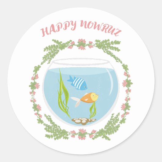 Happy Nowruz Ronde Sticker (Voorkant)