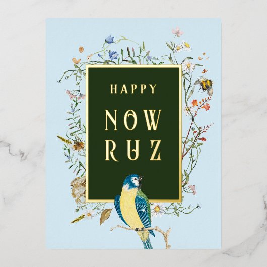 Happy Nowruz Songbird BLANK Briefkaart (Voorkant)