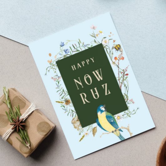 Happy Nowruz Songbird BLANK Briefkaart