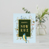 Happy Nowruz Songbird Folie Briefkaart (Staand Voorkant)