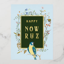 Happy Nowruz Songbird Folie Briefkaart