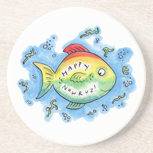 Happy Nowruz Zandsteen Onderzetter (Voorkant)