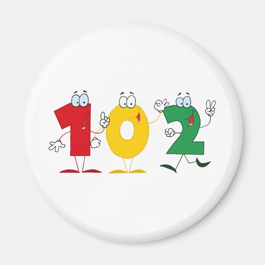 Happy Number 102 Magneet (Voorkant)