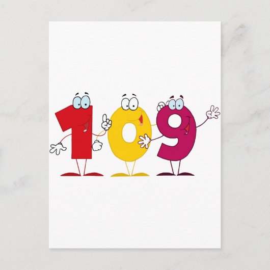 Happy Number 109 Briefkaart (Voorkant)