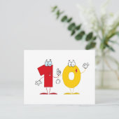 Happy Number 10 Briefkaart (Staand voorkant)