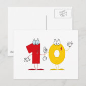 Happy Number 10 Briefkaart (Voorkant / Achterkant)