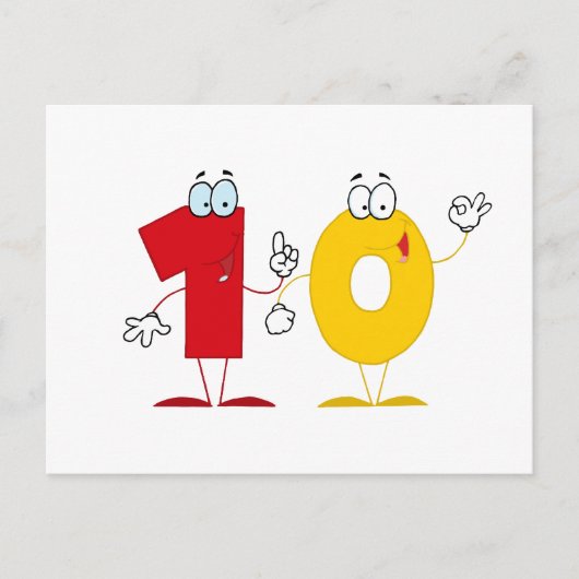 Happy Number 10 Briefkaart (Voorkant)