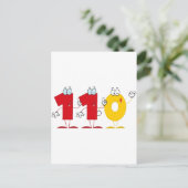 Happy Number 110 Briefkaart (Staand voorkant)
